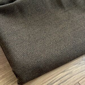 Vintage Brown Black Herringbone Wool Fabric Medium Weight 1 yrd +11"L  x 62" W